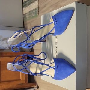 Marc Fisher Dark Blue Suede Truthe Stilettos Size 8.5M